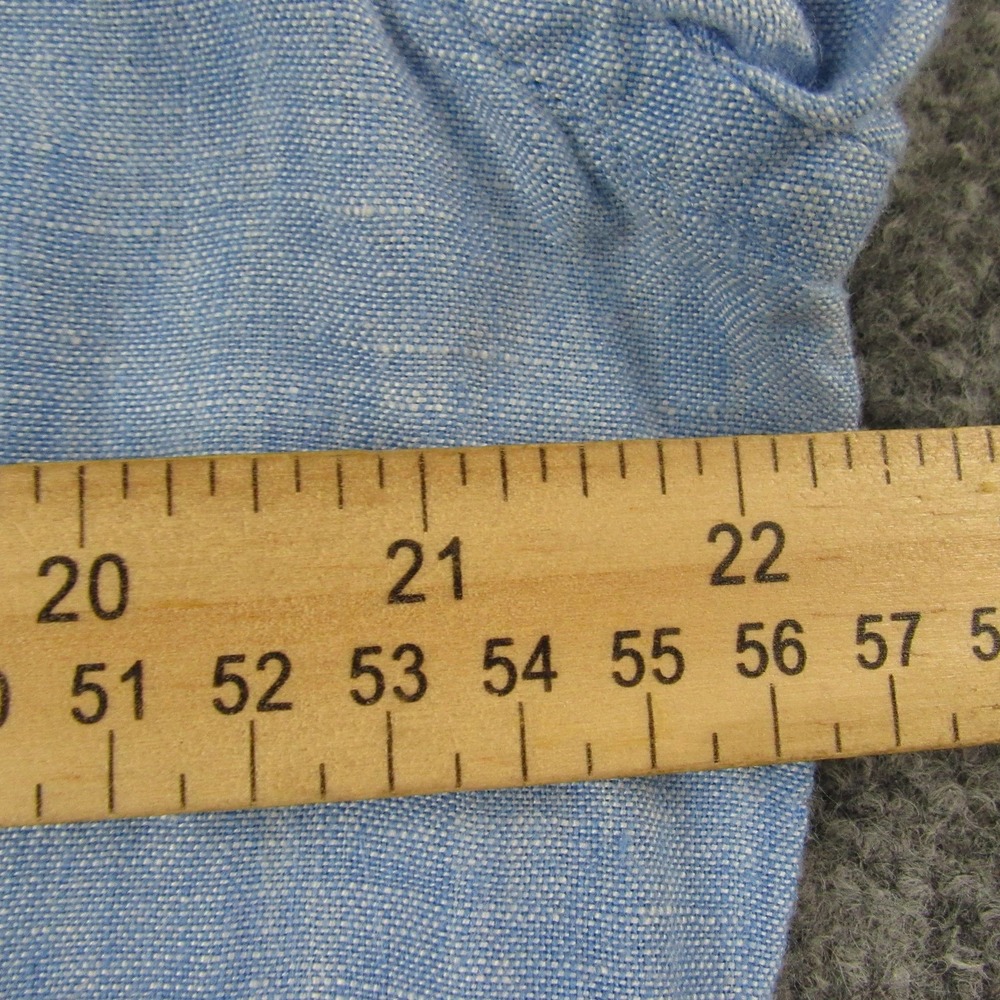 Murano Baird McNutt Linen‎ Shirt Mens Large Blue Slim Fit Long Roll Tab Sleeve - Picture 6 of 11